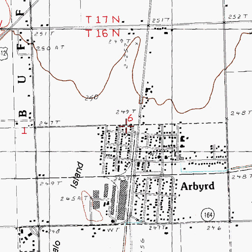 Topographic Map of City of Arbyrd, MO