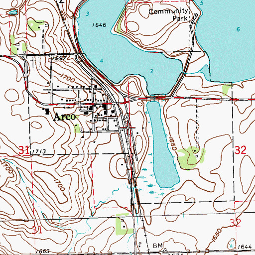 Topographic Map of City of Arco, MN