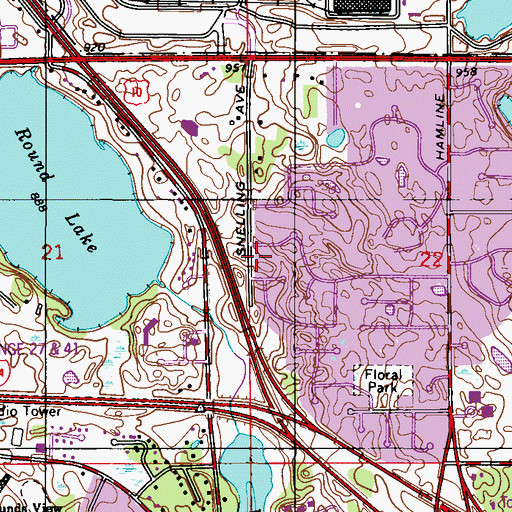 Topographic Map of City of Arden Hills, MN