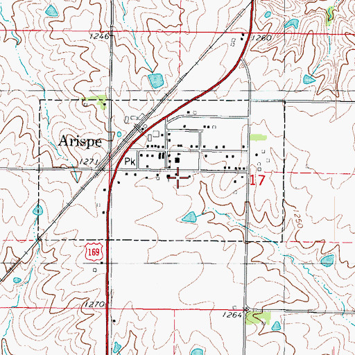 Topographic Map of City of Arispe, IA