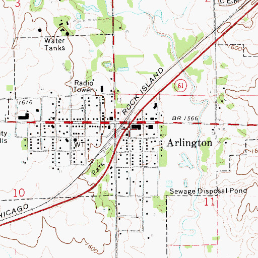 Topographic Map of City of Arlington, KS