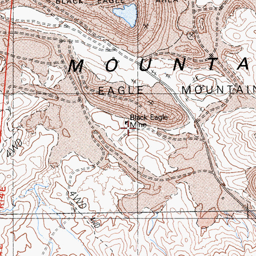 Topographic Map of Black Eagle Mine, CA