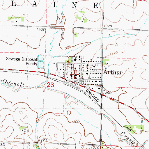 Topographic Map of City of Arthur, IA