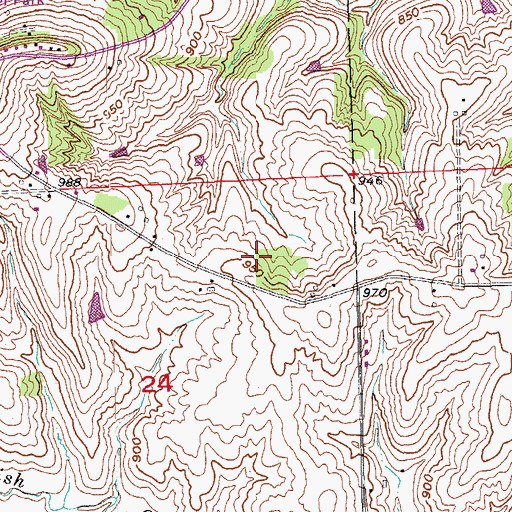 Topographic Map of City of Asbury, IA