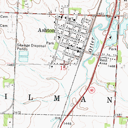Topographic Map of City of Ashton, IA