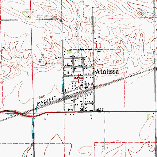 Topographic Map of City of Atalissa, IA