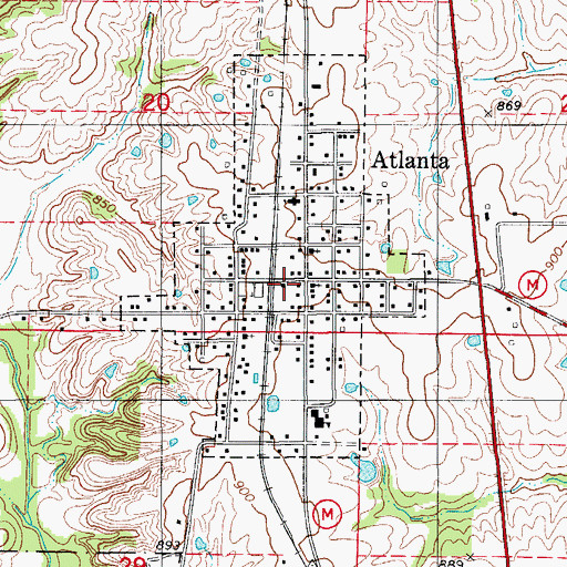Topographic Map of City of Atlanta, MO