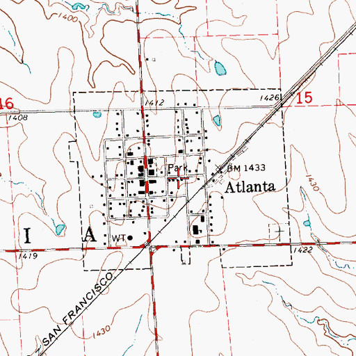 Topographic Map of City of Atlanta, KS