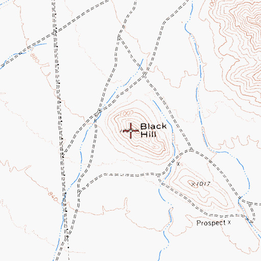 Topographic Map of Black Hill, CA