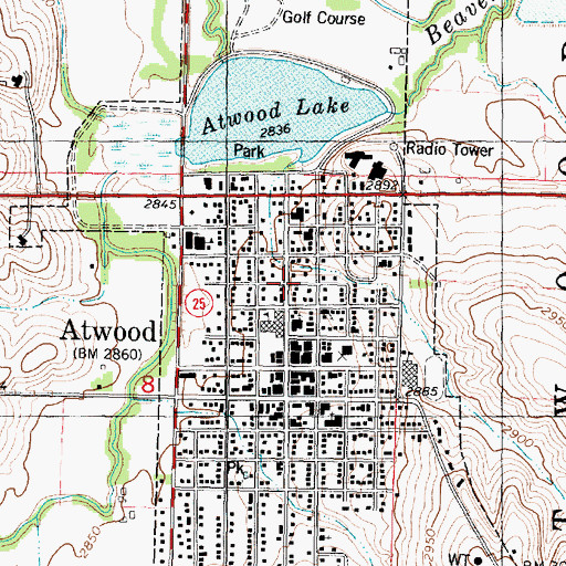 Topographic Map of City of Atwood, KS