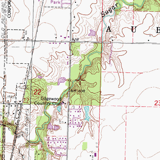 Topographic Map of City of Auburn, IL
