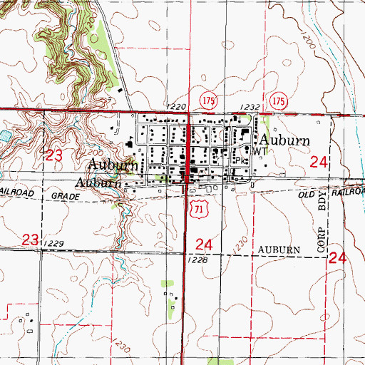 Topographic Map of City of Auburn, IA