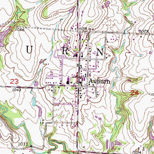 Topographic Map of City of Auburn, KS