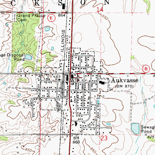Topographic Map of City of Auxvasse, MO