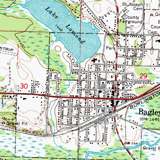 Topographic Map of City of Bagley, MN