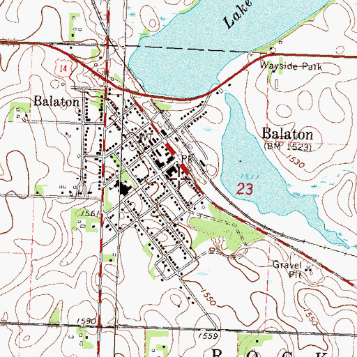Topographic Map of City of Balaton, MN