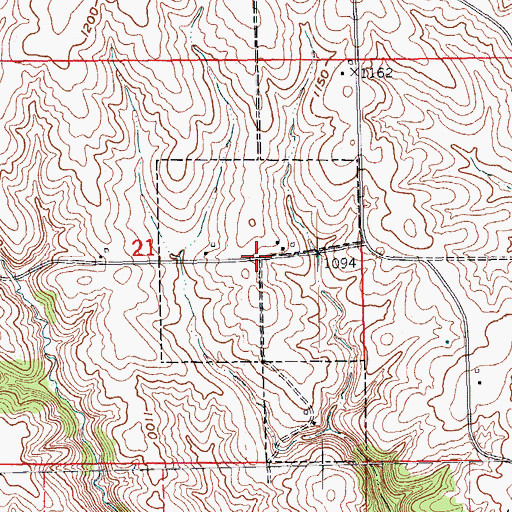 Topographic Map of City of Bankston, IA