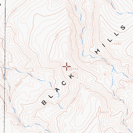 Topographic Map of Black Hills, CA