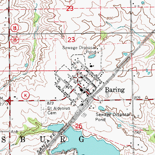 Topographic Map of City of Baring, MO