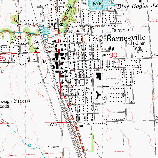 Topographic Map of City of Barnesville, MN