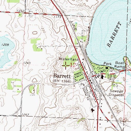 Topographic Map of City of Barrett, MN