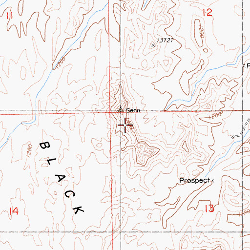 Topographic Map of Black Hills, CA