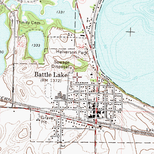 Topographic Map of City of Battle Lake, MN