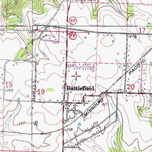 Topographic Map of City of Battlefield, MO