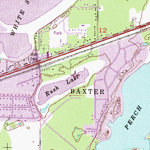 Topographic Map of City of Baxter, MN
