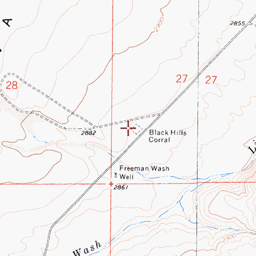 Topographic Map of Black Hills Corral, CA
