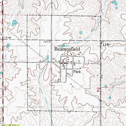 Topographic Map of City of Beaconsfield, IA