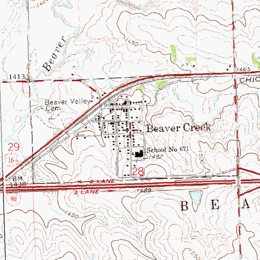 Topographic Map of City of Beaver Creek, MN