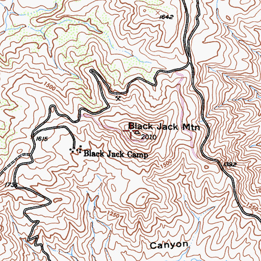Topographic Map of Black Jack Mountain, CA