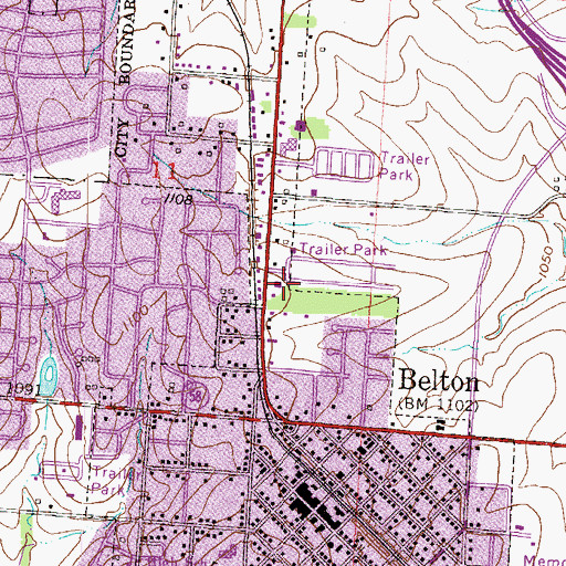 Topographic Map of City of Belton, MO