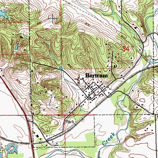 Topographic Map of City of Bertram, IA