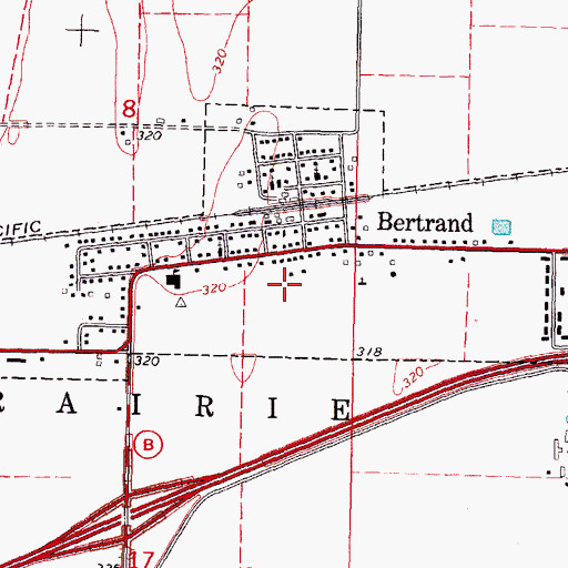 Topographic Map of City of Bertrand, MO
