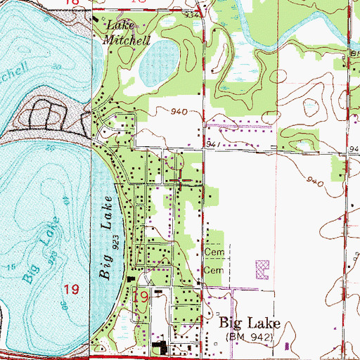 Topographic Map of City of Big Lake, MN
