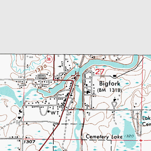 Topographic Map of City of Bigfork, MN
