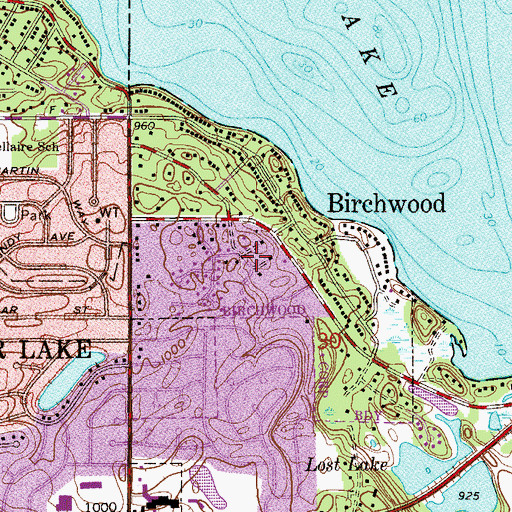 Topographic Map of City of Birchwood Village, MN