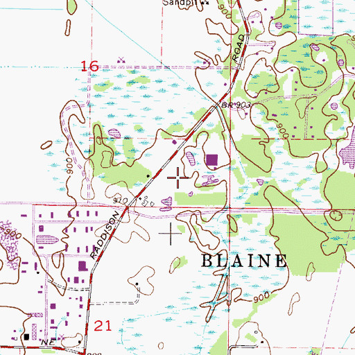 Topographic Map of City of Blaine, MN
