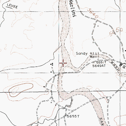 Topographic Map of Bis Ii Ah Wash, AZ