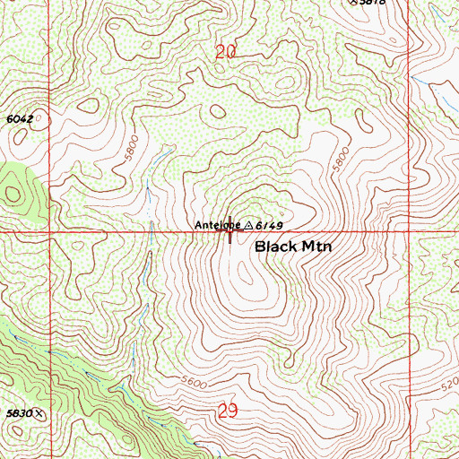 Topographic Map of Black Mountain, CA