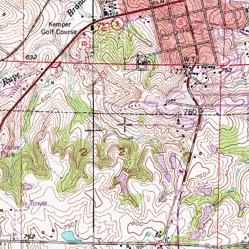 Topographic Map of City of Boonville, MO