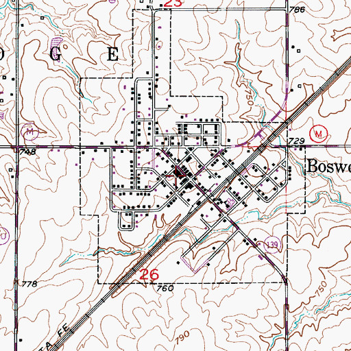 Topographic Map of City of Bosworth, MO