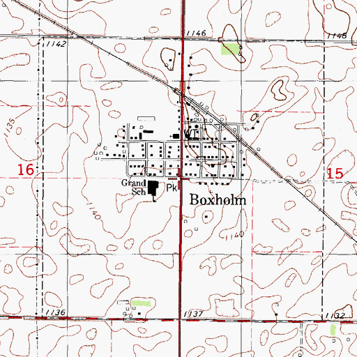 Topographic Map of City of Boxholm, IA