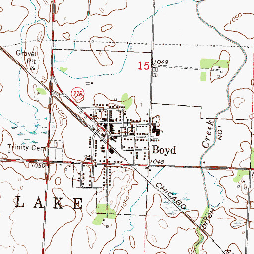 Topographic Map of City of Boyd, MN
