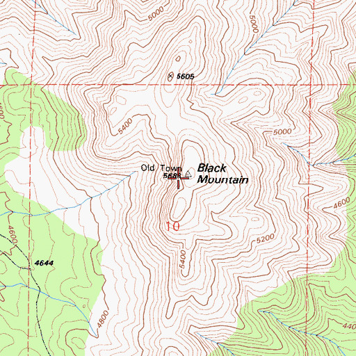 Topographic Map of Black Mountain, CA