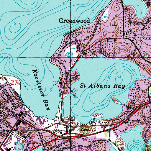 Topographic Map of City of Greenwood, MN