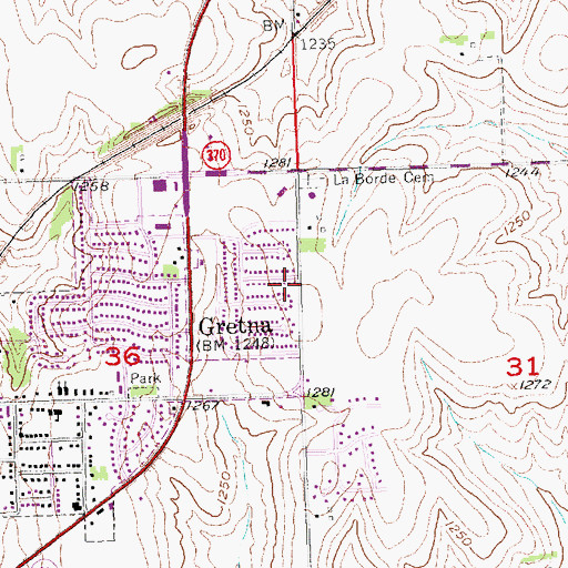 Topographic Map of City of Gretna, NE