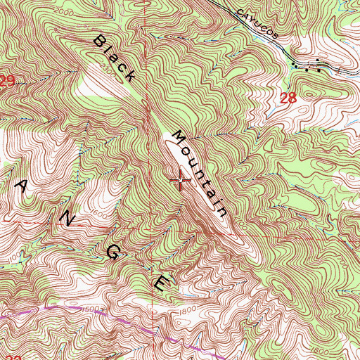 Topographic Map of Black Mountain, CA